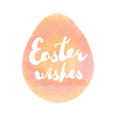 Easter greeting card. Handwritten phrase: "Easter wishes" 