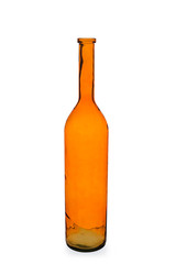 Empty Orange Crystal Bottle Vase