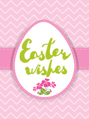 Easter greeting card. Handwritten text "Easter wishes"