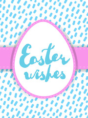 Easter greetings card. Handwritten text "Easter wishes"
