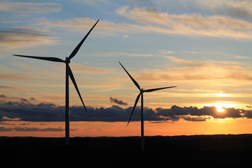 Wind Turbines at Sunset