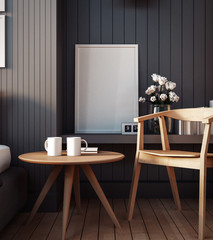Simple Bedroom for Mock up Interior / 3D render image
