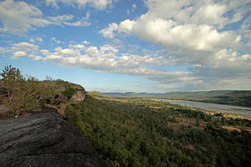 river in wild with beautiful sky background