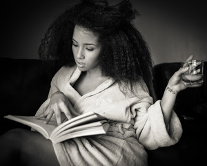 reading a book
