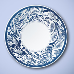 Chinese Traditional Blue And White Porcelain, Grain