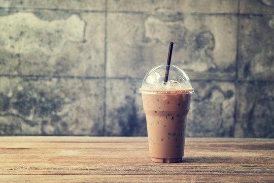 Cold Coffee On Wood,vintage fillter