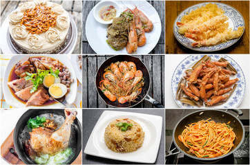 collage of food