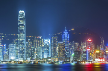 Fototapeta premium Victoria Harbor of Hong Kong at night