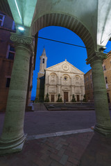 Santa Maria Assunta Cathedral in Piazza Pio II, Pienza, Tuscany, Italy