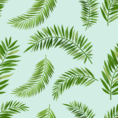 Fototapeta na wymiar Vintage Seamless Palm Leaf Pattern