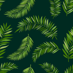 Fototapeta na wymiar Vintage Seamless Palm Leaf Pattern
