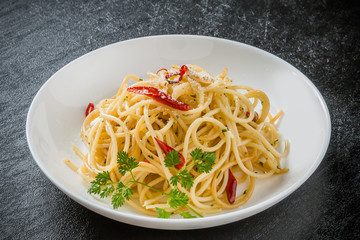スパゲティ　ペペロンチーノ　 Spaghetti peperoncino Italy