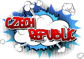 Czech Republic - Comic book style word.
