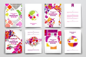 Set of brochure, poster design templates in abstract style