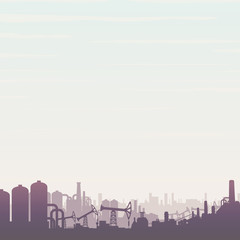 Obraz premium Oil and Gas Industry. Panoramic Vector Landscape