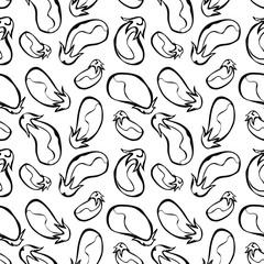 Eggplant. Vector seamless pattern (background).