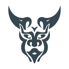 bull man head symbol vector
