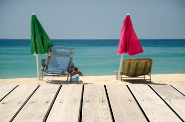 Empty top of wooden sea