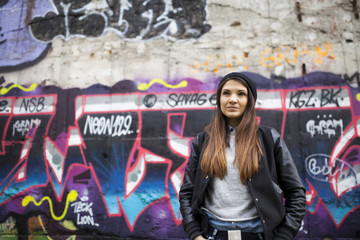 Fototapeta premium Urban portrait of a beautiful woman