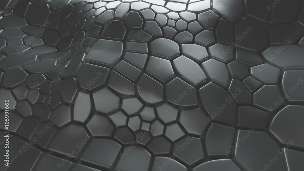 Poster abstract 3d loopable background with extruded polygons