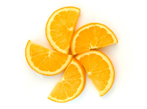 Fresh semicircle slice orange isolate