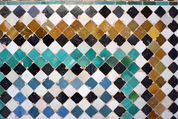 Colorful mosiac tile wall