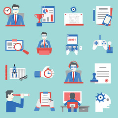 Set of human resouces icons for design. Development and business