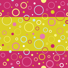 Seamless vector decorative background with circles and polka dots