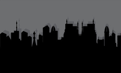 Fototapeta premium Silhouette of the historic town