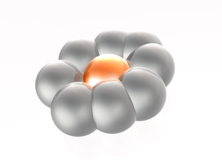 Red and grey spheres