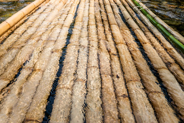  bamboo raft, located in Phang-Hga, Thailand.