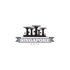Naklejka premium Singapore Asia city symbol vector illustration