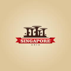 Fototapeta premium Singapore Asia city symbol vector illustration