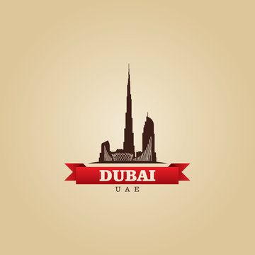 Dubai UAE city symbol vector illustration