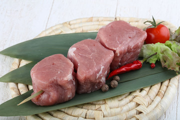 Raw pork fillet mignon