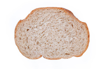 Sliced whole wheat bread isolated on white