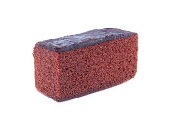 One chocolate brownie isolated on white