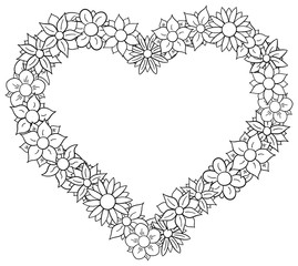 Blüten Rand in Herzform