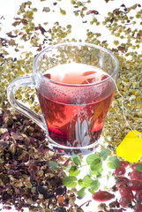 red tea in glass