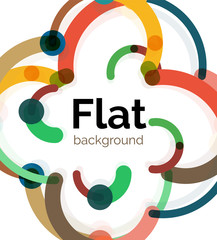 Geometric swirl and circle lines abstract background