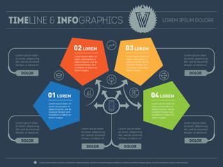 Part of the report with logo and icons set. Vector infographic o