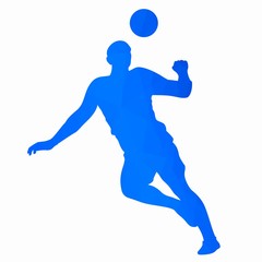 Silhouette of soccer player, vector draw
