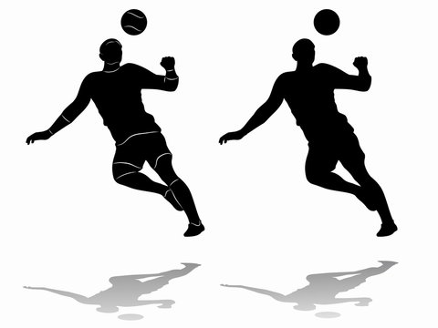 Silhouette of soccer player, vector draw