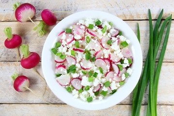 Cottage cheese with radish and chives