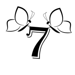 Butterflys with number seven