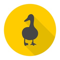 The silhouette of a goose icon with long shadow © sljubisa