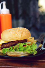 Homemade hamburger 