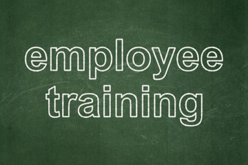 Obraz premium Learning concept: Employee Training on chalkboard background