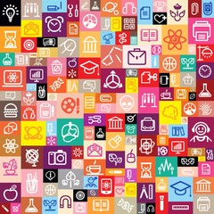 seamless background made of education icons