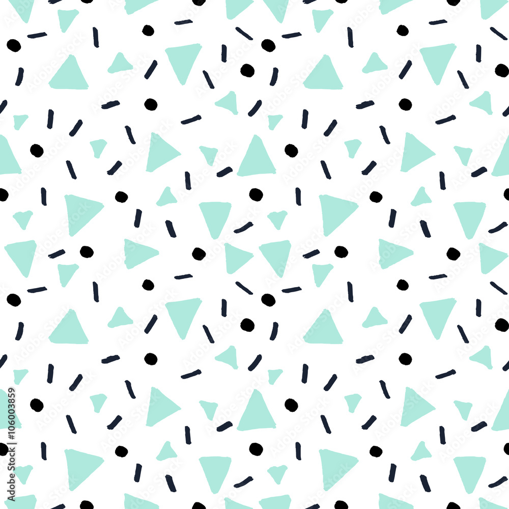 Poster hand drawn retro seamless pattern